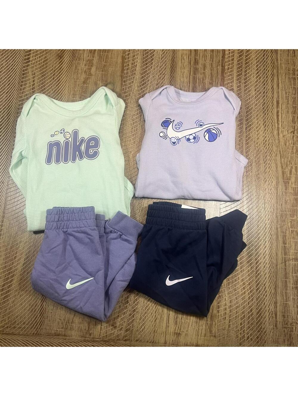 Nike Baby Boy long sleeve thermal matching outfit set Bundle of 2 - 12M